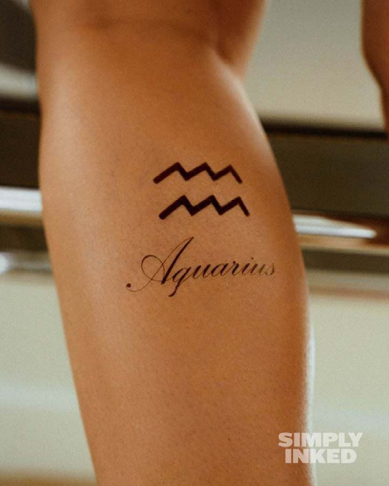 SIMPLY INKED Aquarius Astrology Temporary Tattoo, Letter & Zodiac symbol Tattoo for all - Price in India, Buy SIMPLY INKED Aquarius Astrology Temporary Tattoo, Letter & Zodiac symbol Tattoo for all Online